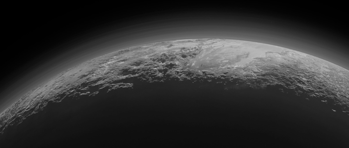 view of the curvature of Pluto